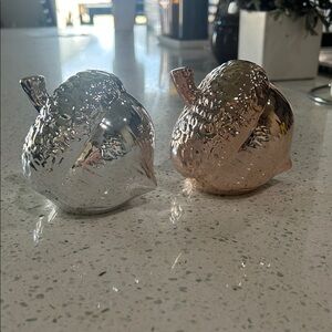 Hobby Lobby Silver and Gold Acorn Decor